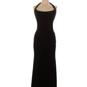 Linda Allard Ellen Tracy Black Velvet Halter Masquerade Dress